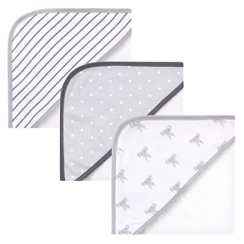 Hudson Baby® Modern Elephant 3-Piece Hooded Towels Set in Grey