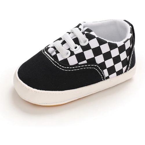Clowora Unsex Baby Boys Girls Canvas First Walkers Shoes,Infant Non Slip Soft Sole Toddler Flat Lazy Loafers Sneaker
