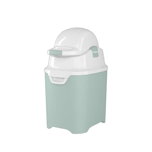Foundations Mini Diaper Pail with Airtight Lid, Durable & Odorless Diaper Disposal, Large Capacity, Holds up to 30 Newborn Diapers, Refill with Any Bags, Baby Registry Gift - Green