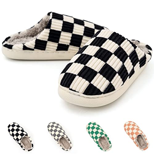 Guyarns House Slippers for Women & Men - Fuzzy, Casual Indoor/Outdoor Shoes with Memory Foam & Faux Fur Lining