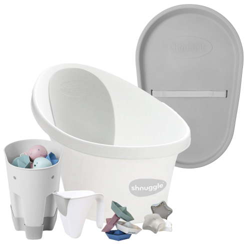 Shnuggle Bath Change Bundle: Baby Bath Changing Bundle + Accessories - 6-Piece Set for Cozy Bath Diaper Time