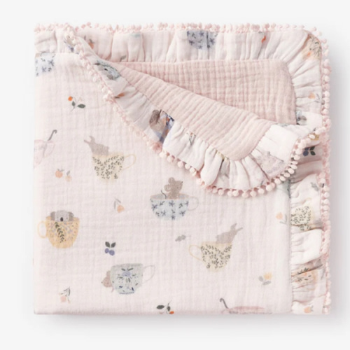 Tea Party Organic Muslin Security Blanket