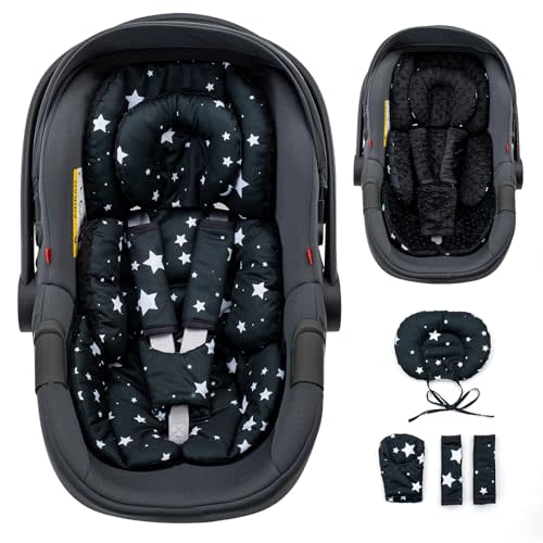 THE KENKYO Infant Insert with Extra Headrest, Adjustable Baby Car Seat Head Support with Shoulder Pads Set, Breathable Air Mesh Car Seat Insert for Newborn