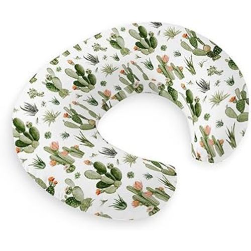 HawSkgFub Cactus Tropical Plant Nursing Pillow Cover for Baby Boys Girls, Succulent Breastfeeding Pillow Slipcover, Nursing Pillowcase for Newborn Infant, Cover Only