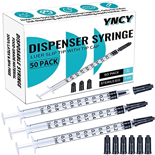 1ml Syringes with Cap, Luer Slip Tip, Whole Pack Bulk Sterile Sealed, No Needle