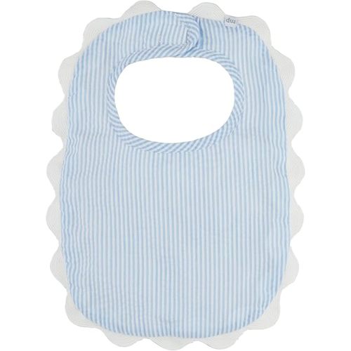 Mud Pie Children's Blue Seersucker Scallop Bib; One Size Fits Most