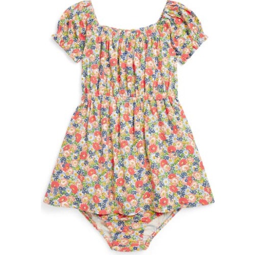 Floral Cotton Jersey Dress & Bloomers, 12M