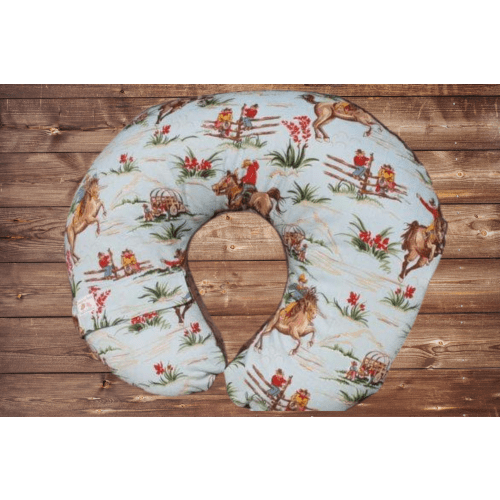Barn Dandy Cowboy and Brown Minky Western Nursing Cover