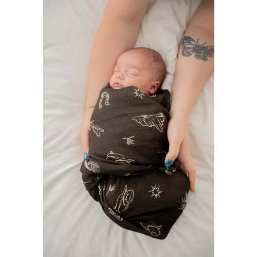 Baby Western Bamboo Muslin Swaddle – Soft & Breathable Newborn Blanket by Ellie Sue