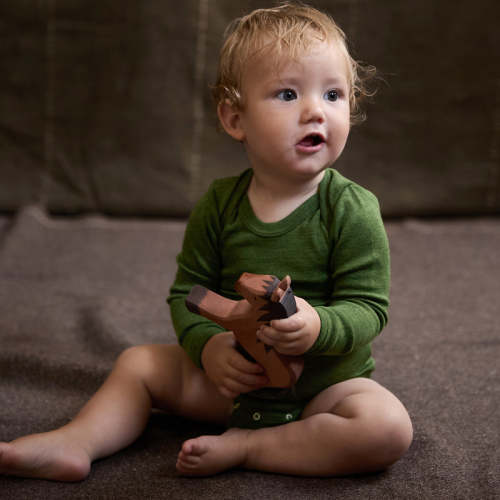 Robin Baby Body - Merino Wool & Silk - Forest