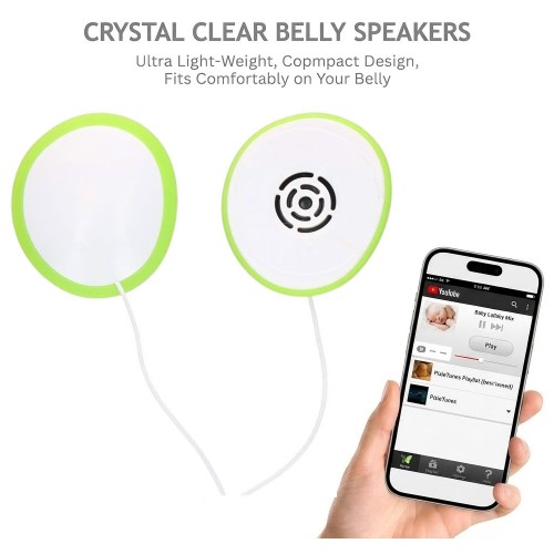 Pixie Tunes Premium Award Winning Baby Bump Headphones & Pregnancy Speakers, White