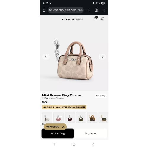 COACH® Outlet | Mini Rowan Satchel Bag Charm
