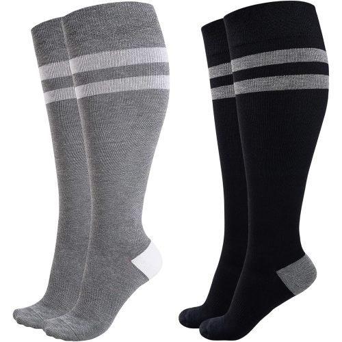 Momcozy Compression Socks for Women Wide Calf, 15-20mmHg Knee High Support Socks for Pregnancy, Nurses, Flying, Travel