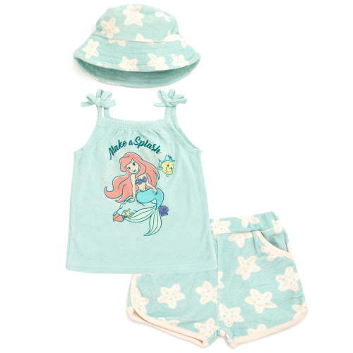 Disney Princess The Little Mermaid Ariel 3-Piece Tank Top Shorts and Hat Set