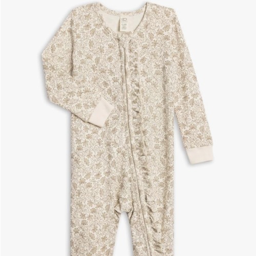 Colored Organics Baby Zip-Up Footed Sleeper with 2-Way Zipper - Newborn Organic Cotton Pajamas