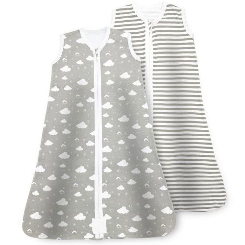 Baby Sleep Sack 6-12 Months, Cotton Sleep Sacks for 6-12 Months, Unisex Sleeping Bag Sack, Medium Size, 2-Way Zipper, 0.5 Tog Breathable Cotton
