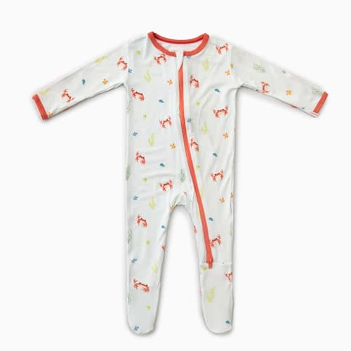 Bamboo Little Soft Baby Footie Pajamas, Baby Clothes, Newborn Sleepers, 95% Viscose and 5% Spandex, 0-24 Months