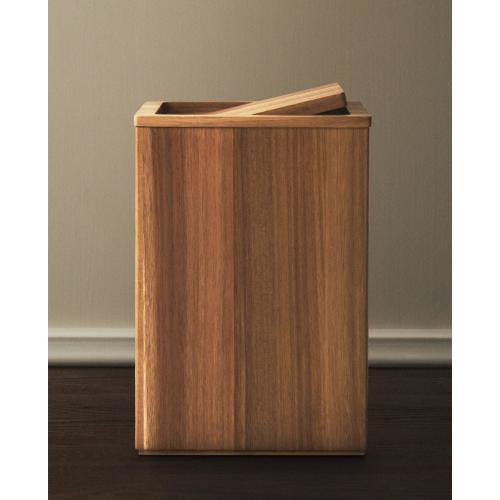 LARGE SQUARE WOODEN BATHROOM BIN