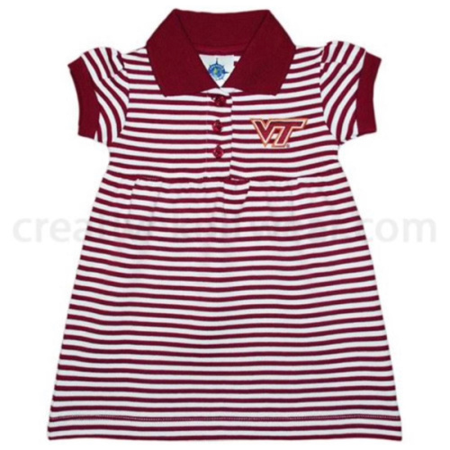 Hokies | Virginia Tech Infant Striped Gameday Dress With Bloomer | Alumni Hall
