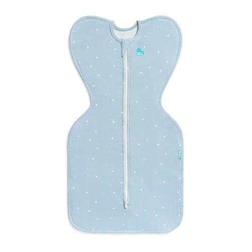 Love to Dream Swaddle Up Original, Arms Up Position, Light and Ultra Breathable Cotton - Wearable Blanket - 1.0 TOG - (20-24°C) Ideal for Moderate Temps (Twinkle Powder Blue, Medium, 6–8.5kg)