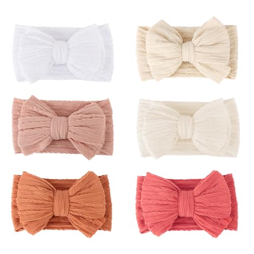 AQOKKA Baby Bows Headbands Nylon Baby Girl Headbands Soft Handmade Hairbands Toddler Hair Accessories for Girls Baby Newborn Infant Kids