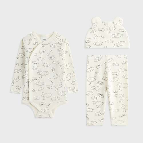Kith Baby Printed Ribbed Bodysuit Set - Silk