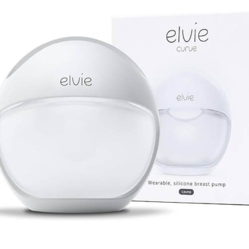Elvie Curve - Manual Wearable Breast Pump - Hands-Free, Kick-Proof, Portable Silicone Pump That Can Be Worn in-Bra for Gentle, Natural Milk Expression - Breast Feeding Essentials