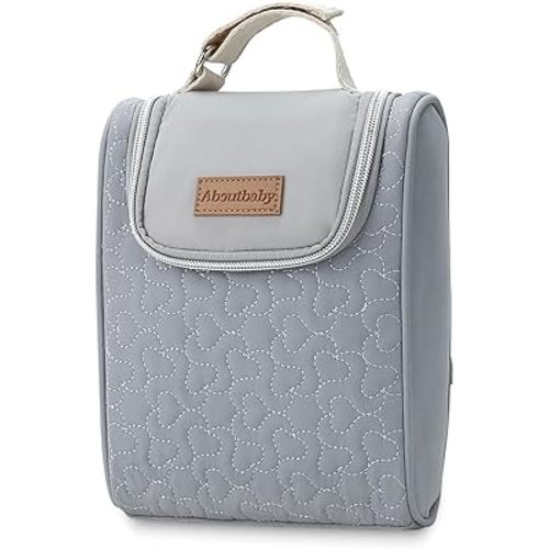 Baby Cooler Bag Breast Milk Tote Bag, Fits 4 Baby Bottles Up to 9 Ounce Insulated Bottle Bag, Baby Bottle Bag for Working Mom Nursing Mom Daycare Outdoor, Gift for New Mom Nursing Mom Daycare