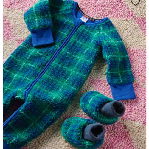 Wilderness Tartan Sherpa Long Sleeve Zip Romper - Babies