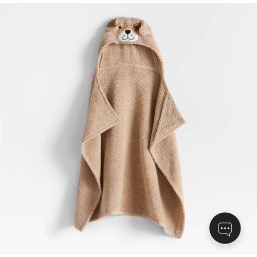 Puppy Prairie Beige 100% Organic Cotton Hooded Baby Towel