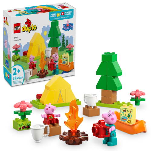 LEGO DUPLO Peppa Pig Camping Trip Toddler Learning Toy - Sensory Toy for Creative and Developmental Play - Fun Birthday Gift for Peppa Pig Fans, Kids, Girls, Boys, Ages 2+ - 10452