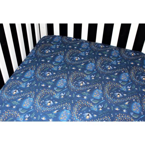 Organic Cotton/Knit/Minky - Fitted Crib Sheet / Mini Crib Sheet / Pack N Play - Catching Fireflies