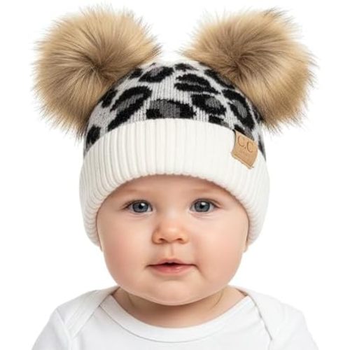 Funky Junque Baby Beanie Hat Soft Knit Winter Cap, Easter Pastels, Classic Solids with Double Pom Pom, Value Packs