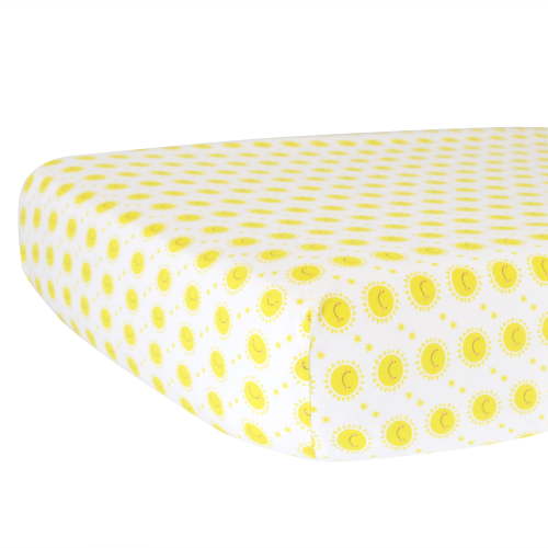 Hello Spud 100% Organic Cotton Jersey Fitted Crib Sheet Sunshine Yellow