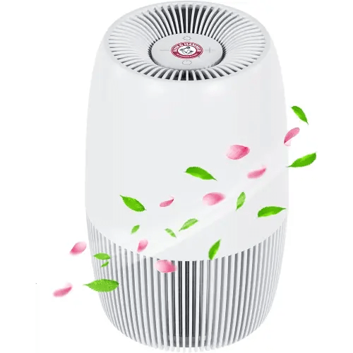 Air Purifiers for Home with Night Light, HEPA Filter Captures 99.97% of Smoke, Pollen, Pet Dander & Odors, Quiet for Bedroom, Office, Home, Pearl White