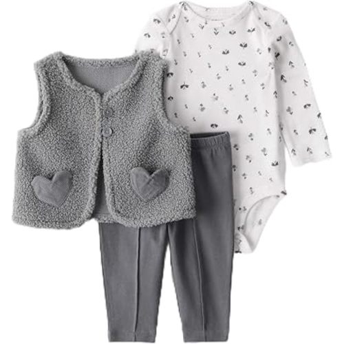 Carter's Baby Girls' 3 Piece Vest Little Jacket Set