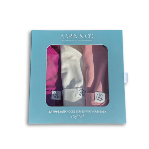 Newborn Satin Lined Jersey Beanie Gift Set-Girl – Aarin & Co.