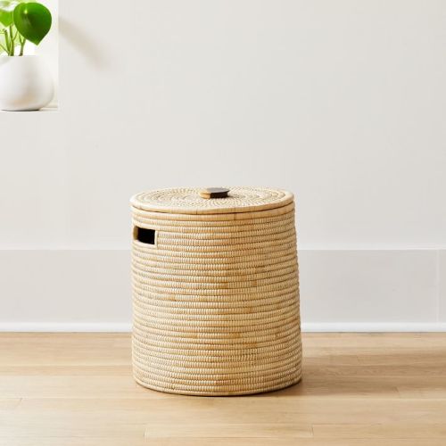 Wooden Handle Lidded Hampers