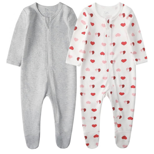 O2 BABY Baby Boys Girls Organic Cotton Zip-Front Sleeper Pajamas, Footed Sleep 'n Play