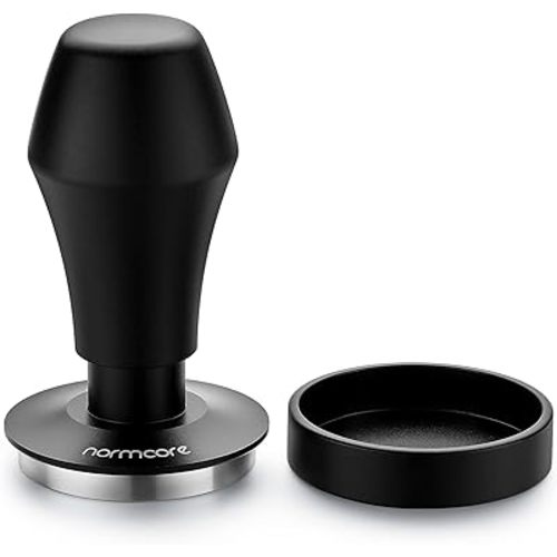 Normcore V4 Coffee Tamper 53.3mm - Spring-loaded Tamper – Barista Espresso Tamper with 15lb / 25lb / 30lbs Replacement Springs - Anodized Aluminum Handle and Stand - Flat Base