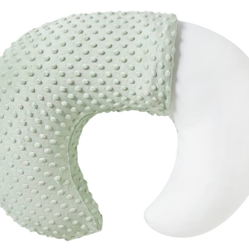 Baby Nursing Pillow and Body Positioner with Premium Slipcover for Breastfeeding for Baby Boys and Girls, Feeding Pillow with Breathable Comfortable Pillowcase (Green)