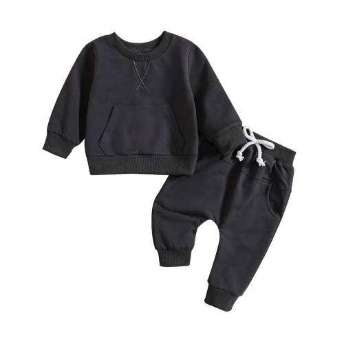 zbxnLI Newborn Baby Girls Boys Sweatsuits 2 Piece Cotton Sweatshirt Sweatpants Activewear Outfits