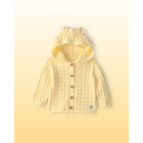 Baby Girl Disney© Winnie the Pooh Pointelle Cardigan with Bear Ears - Yellow - OshKosh B'gosh | Carter's