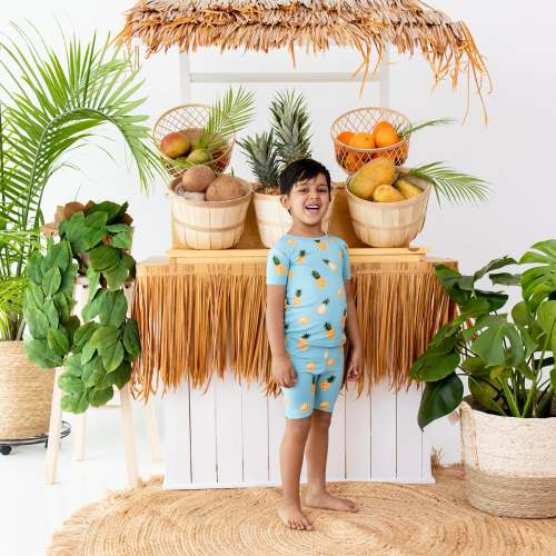 Short Sleeve Pajamas in Pineapple