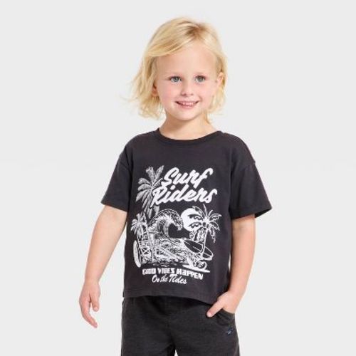 Grayson Mini Toddler Boys' Short Sleeve Surf Riders Oversized T-Shirt - Gray 12M