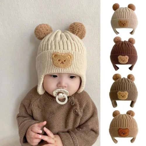 Knit Bear Ears Baby Hat | Winter Warm Ear Protection Beanie | Newborn Toddler Gift