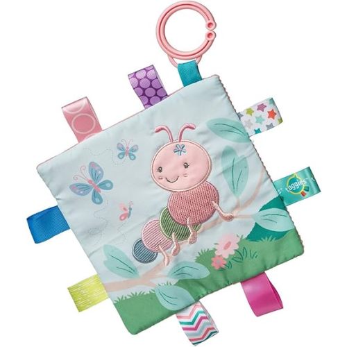Taggies Crinkle Me Toy with Baby Paper & Squeaker with Sensory Tags, 6.5 x 6.5-inches, Camilla Caterpillar