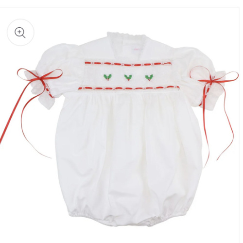 Embroidered Holly Heirloom Bubble
