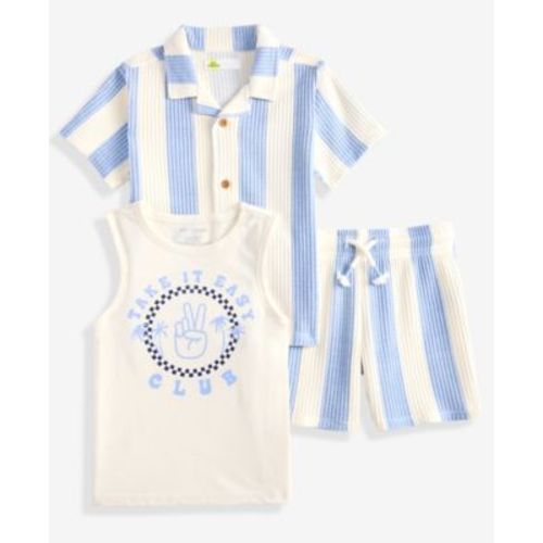 Boys Toddler 2T-4T 3-Pc. Striped Resort Shirt, Tank Top & Shorts Set, Macy's Exclusive