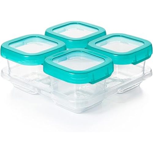 OXO Tot Baby Blocks Food Storage Containers, Teal, 6 oz